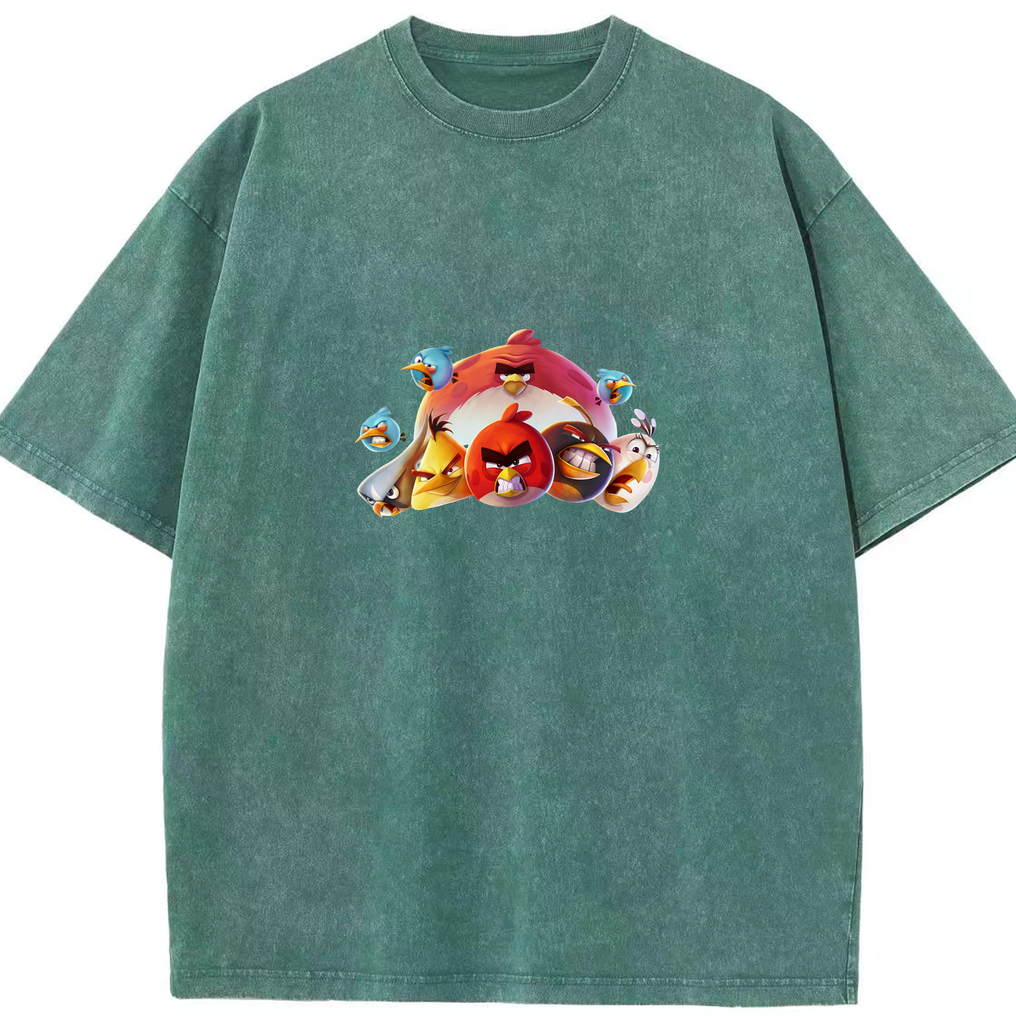 （画像用） Angry Birds アングリーバード 綿100% ヴィンテージ風 半袖Tシャツ（フロントプリント）